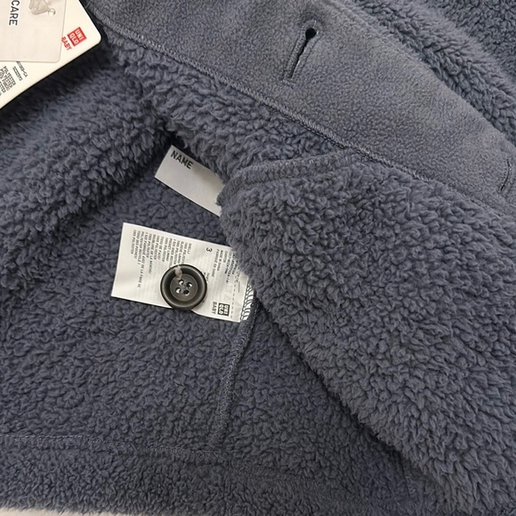 [KID] UNIQLO Soft Fleece Gray Jacket Super Warm Unisex - Picture 6 of 6